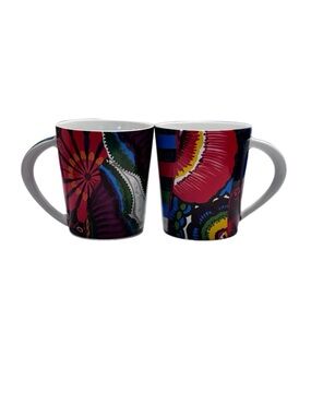 Konitz Power Art in Red Porcelain Mug Set of 2